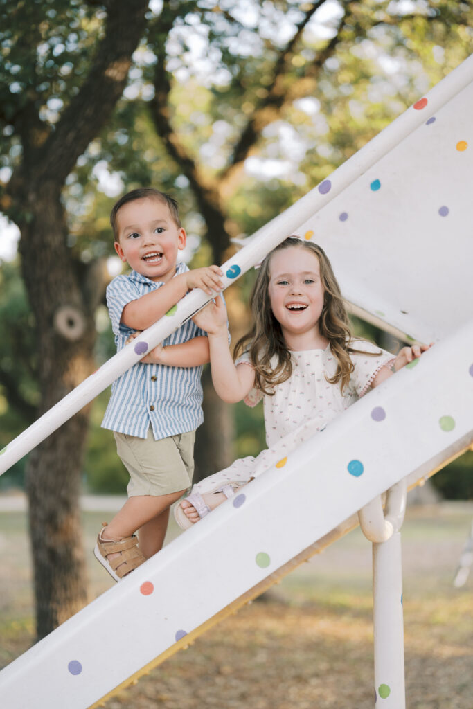 kids smiling on playground