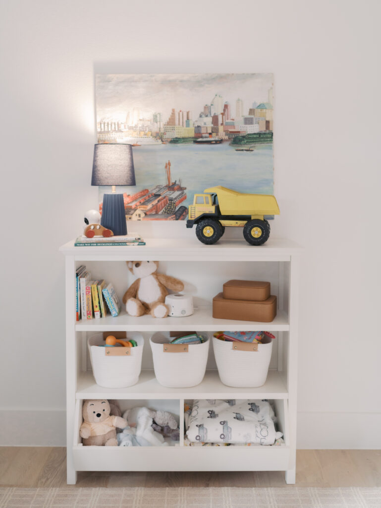 newborn nursery bookshelf