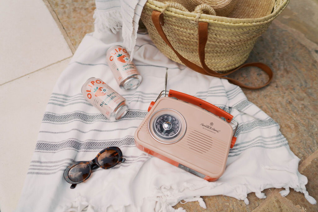 poolside bag and radio