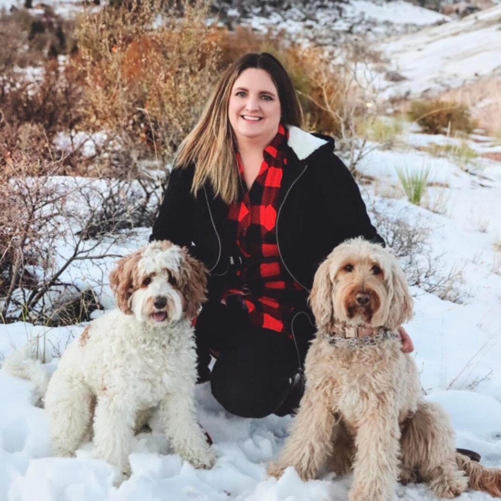Shari Hall, owner of Shining Star Doodles with pets in Colorado Springs Family Photographer- Feature 
