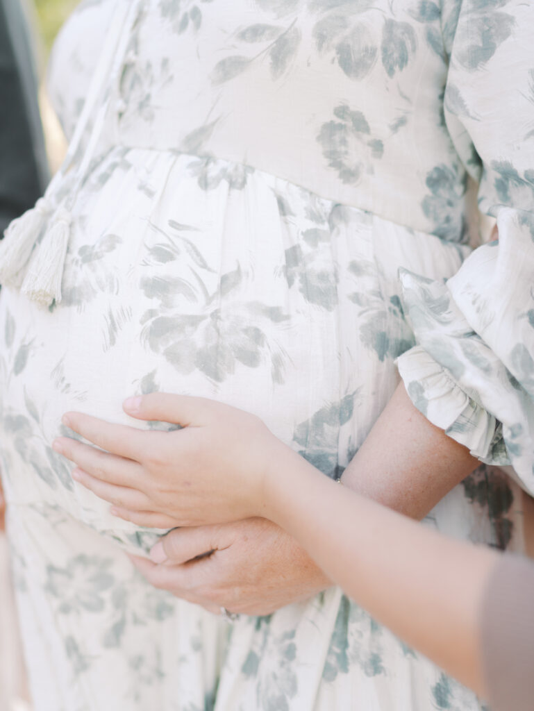 close up of pregnant belly 