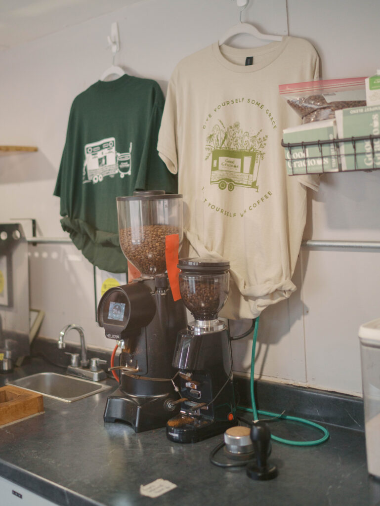merch at the Best Coffee Colorado Springs Good Gracious Coffee Trailer