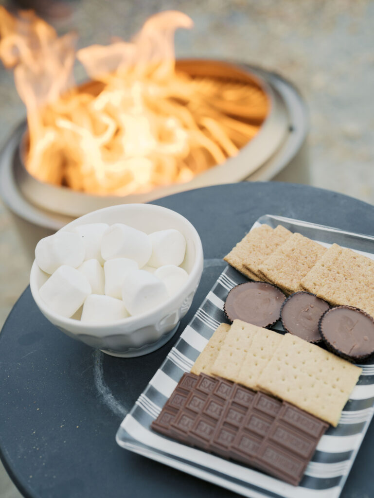 smore set up by fire