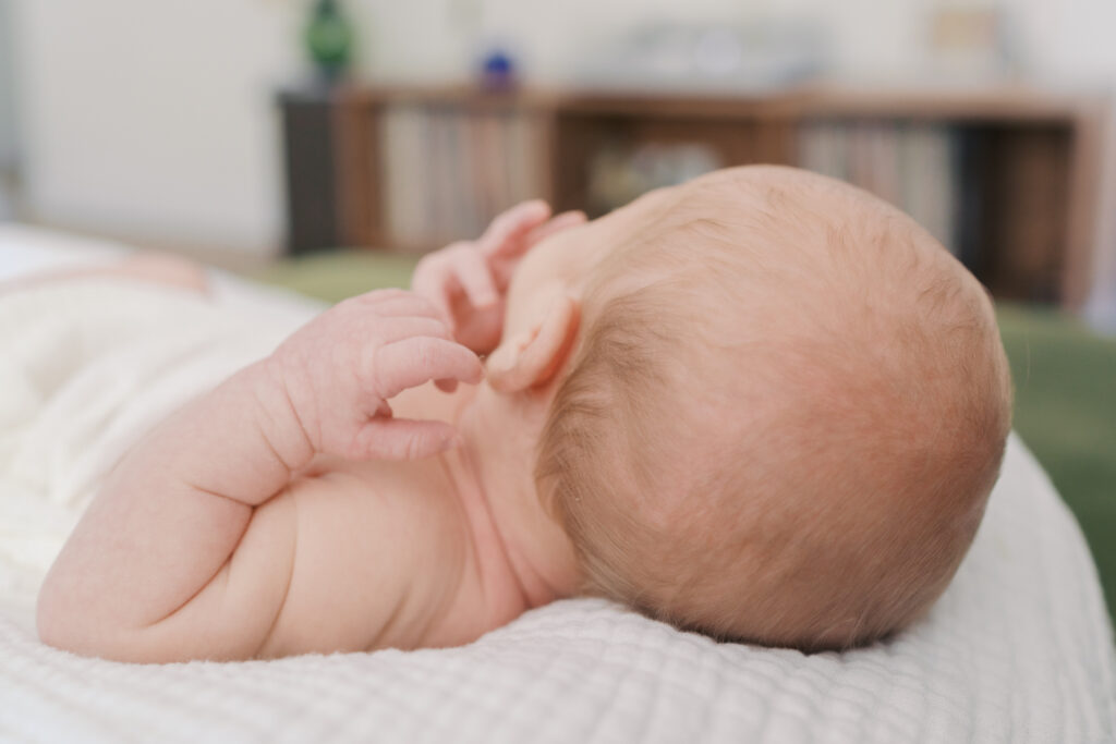 newborn details of ear and hands for Colorado Springs Newborn Photography
