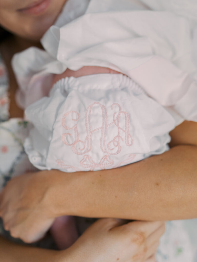 baby's initials on bloomers