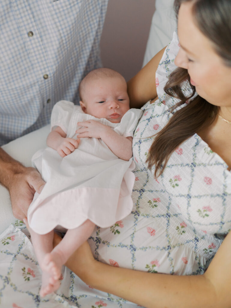close up of baby in moms arms at a Newborn Session in Colorado Springs