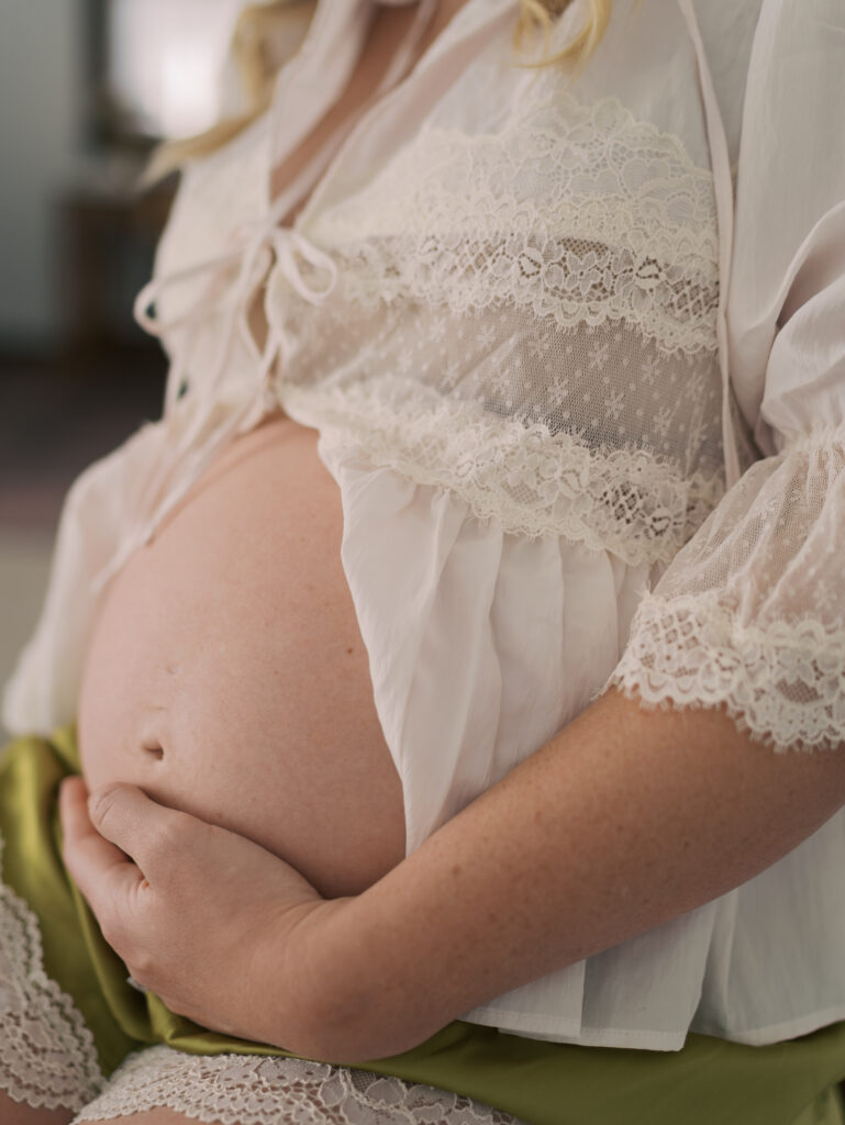 close up of expecting moms stomach for Colorado Springs Maternity Photos