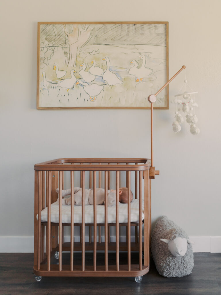 baby in crib in nursery for colorado springs newborn photography